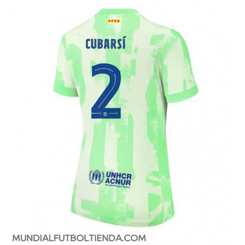 Camiseta Barcelona Pau Cubarsi #2 Tercera Equipación Replica 2024-25 para mujer mangas cortas